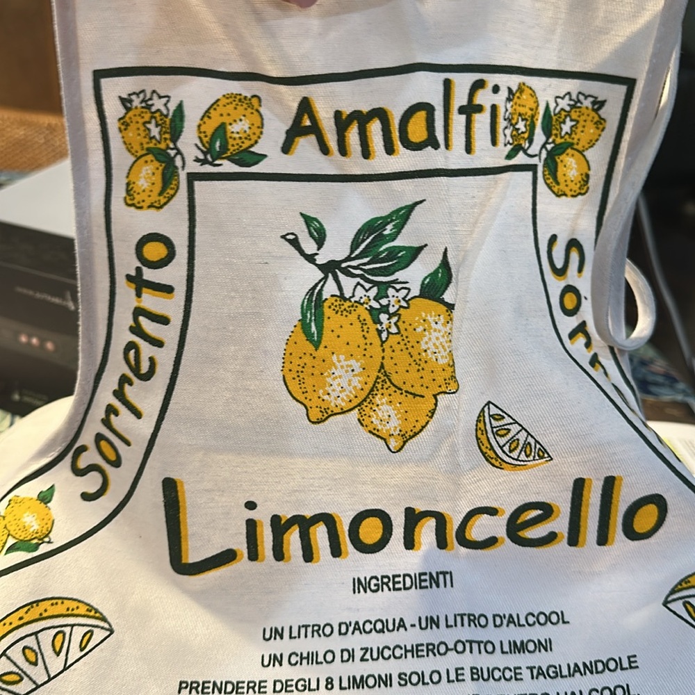 Limoncello Lemon Print Italian Apron, hostess gift